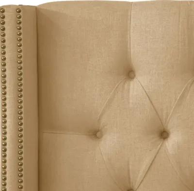 Abigail Tan Diamond Tufted Wingback Queen Headboard - Skyline...