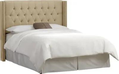 Abigail Tan Diamond Tufted Wingback Queen Headboard - Skyline...