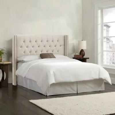 Abigail Ivory Diamond Tufted Wingback Queen Headboard - Skyline...