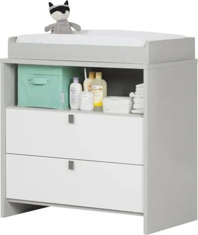 Cookie Gray and White Changing Table with Storage - South Shore