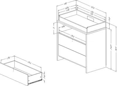 Cookie Gray and White Changing Table with Storage - South Shore