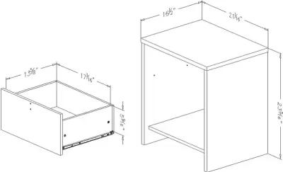 Cookie Gray and White Nightstand - South Shore