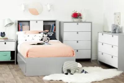 Cookie Gray Twin Mates Bed with 3-Drawers (39 Inch) - South Shore