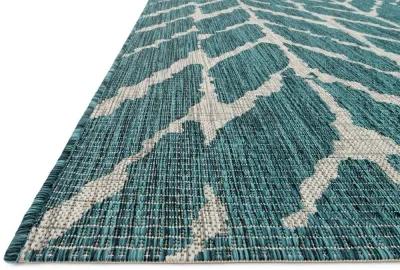 Isle 5 x 8 Medium Teal and Gray Indoor-Outdoor Rug