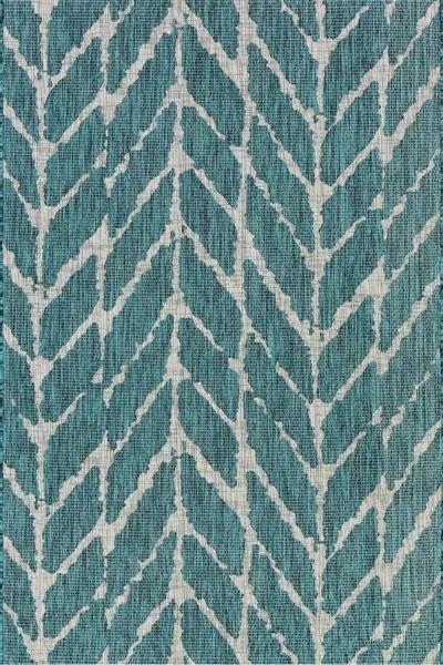 Isle 5 x 8 Medium Teal and Gray Indoor-Outdoor Rug