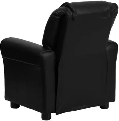 Mini Me Kids Black Recliner with Cup Holder