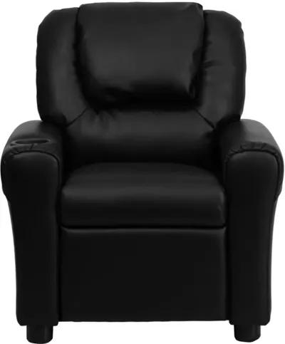 Mini Me Kids Black Recliner with Cup Holder