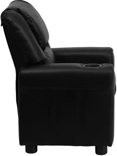 Mini Me Kids Black Recliner with Cup Holder