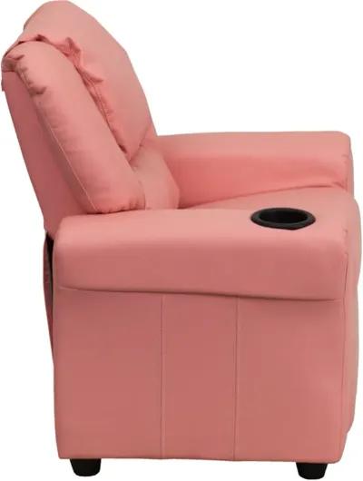 Mini Me Kids Pink Recliner with Cup Holder