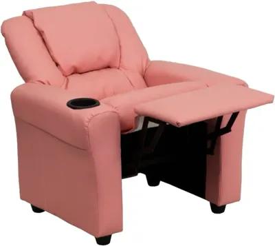 Mini Me Kids Pink Recliner with Cup Holder