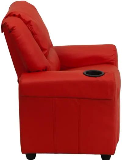 Mini Me Kids Red Recliner with Cup Holder