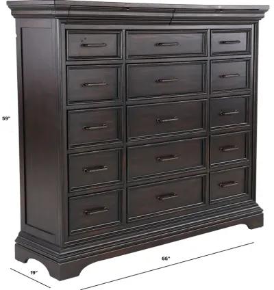 Caldwell Dark Brown Large Chest of Drawers