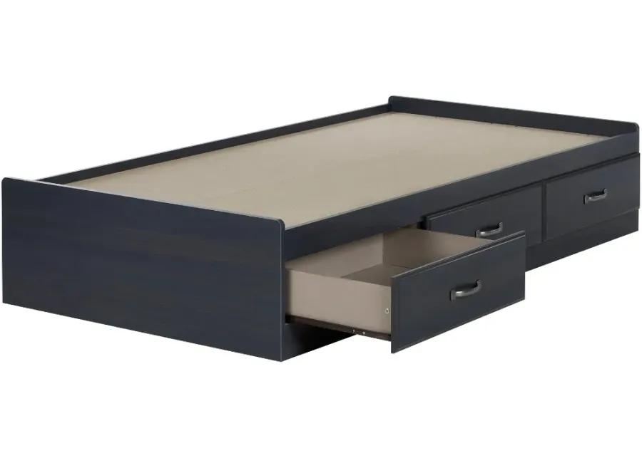 Ulysses Blue Twin 3-Drawer Mates Bed - South Shore