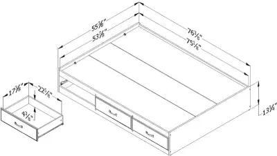 Ulysses Blue Full 3-Drawer Mates Bed - South Shore