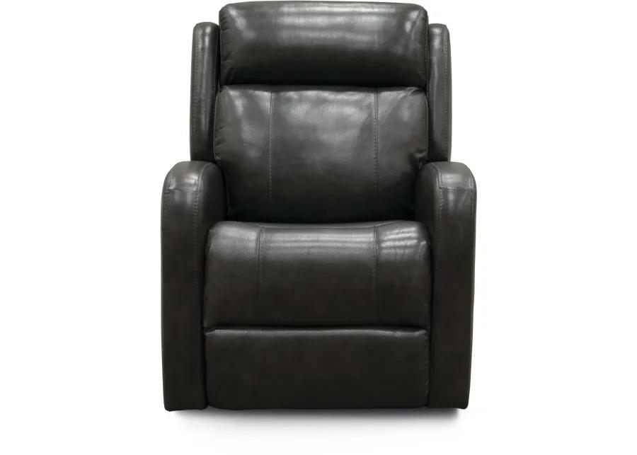 Blair Gray Leather-Match Power Swivel Glider Recliner