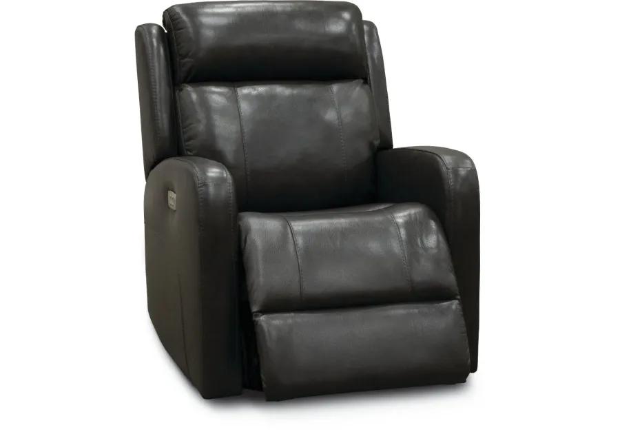 Blair Gray Leather-Match Power Swivel Glider Recliner