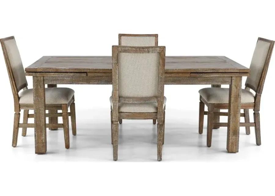 Interlude II Weathered Pine 5 Piece Dining Room Set