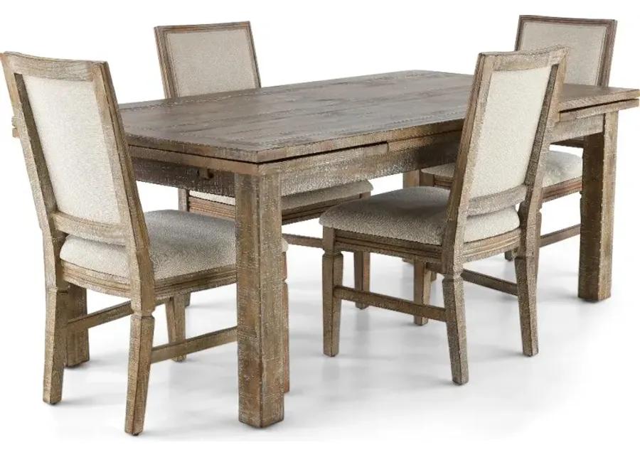 Interlude II Weathered Pine 5 Piece Dining Room Set