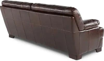 Amarillo Walnut Brown Leather Sofa