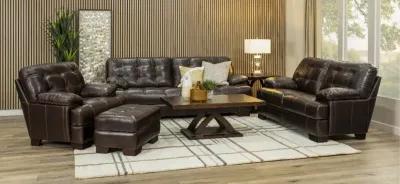 Amarillo Walnut Brown Leather Sofa