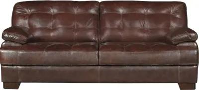 Amarillo Walnut Brown Leather Sofa