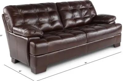 Amarillo Walnut Brown Leather Sofa