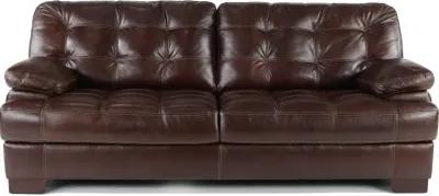 Amarillo Walnut Brown Leather Sofa