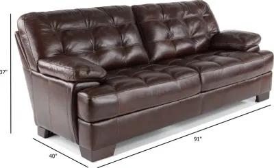 Amarillo Walnut Brown Leather Sofa