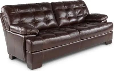 Amarillo Walnut Brown Leather Sofa