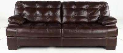 Amarillo Walnut Brown Leather Sofa