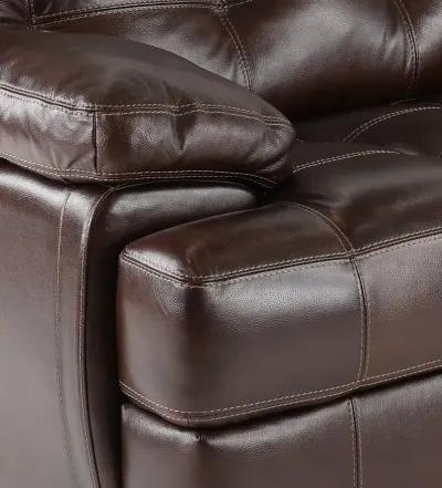 Amarillo Walnut Brown Leather Sofa