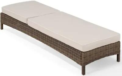 Bradenton Sand and Wicker Patio Chaise Lounge