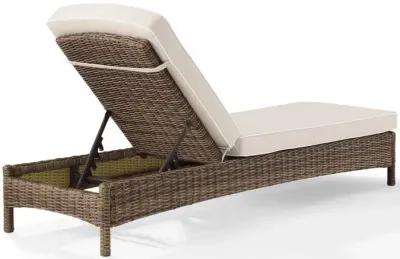 Bradenton Sand and Wicker Patio Chaise Lounge