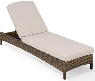 Bradenton Sand and Wicker Patio Chaise Lounge