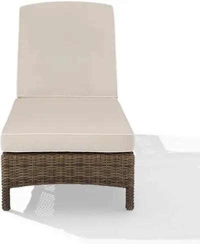 Bradenton Sand and Wicker Patio Chaise Lounge