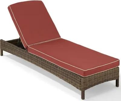 Bradenton Sangria and Wicker Patio Chaise Lounge