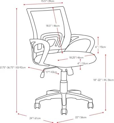 Workspace Blue and Black Mesh Office Chair