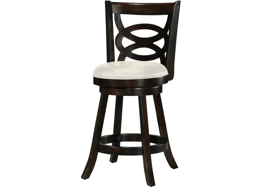 Woodgrove Dark Brown and White Counter Height Stool, Set of 2