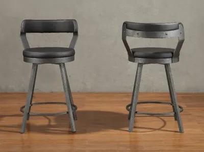 Appert Matte Black Swivel Counter Height Stool