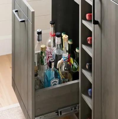 Vietti Gray Bar Cabinet with Bottle and Glass Storage - South Shore