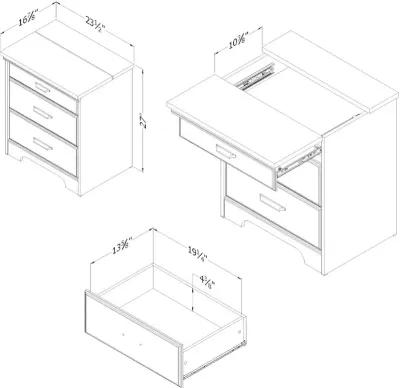 Versa Gray Maple Nightstand with Charging Station - South Shore