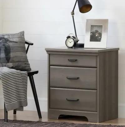 Versa Gray Maple Nightstand with Charging Station - South Shore