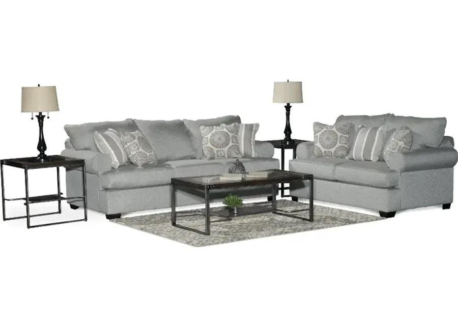 Alison Blue-Gray 7-Piece Living Room Set