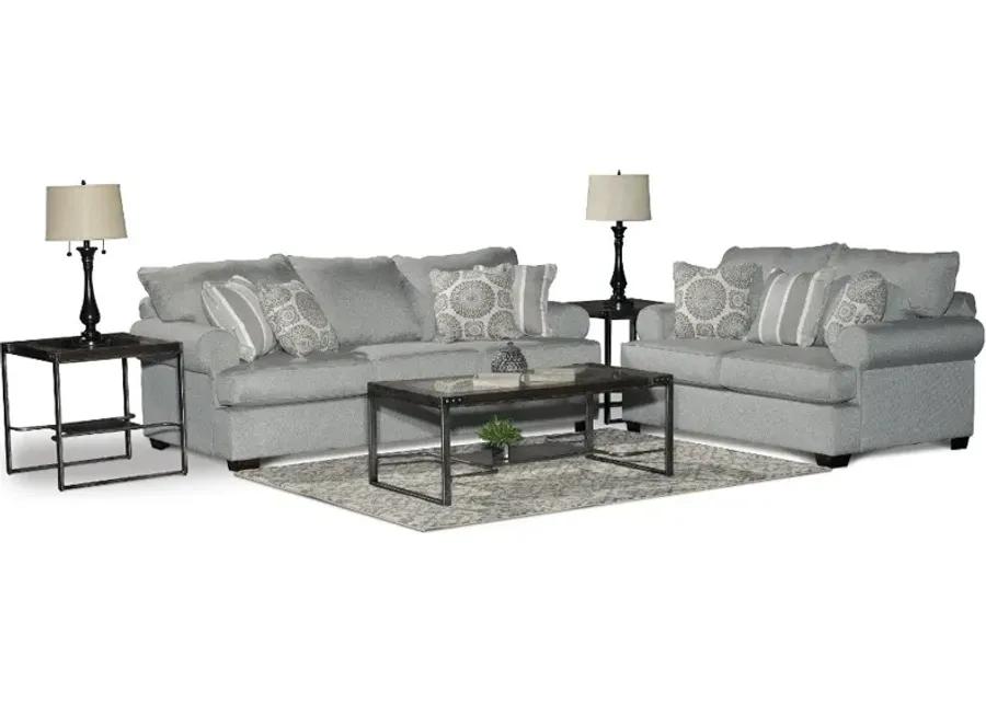 Alison Blue-Gray 7-Piece Living Room Set