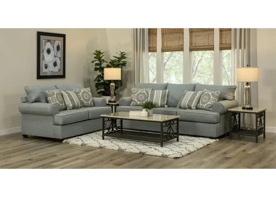 Alison Blue-Gray 7-Piece Living Room Set