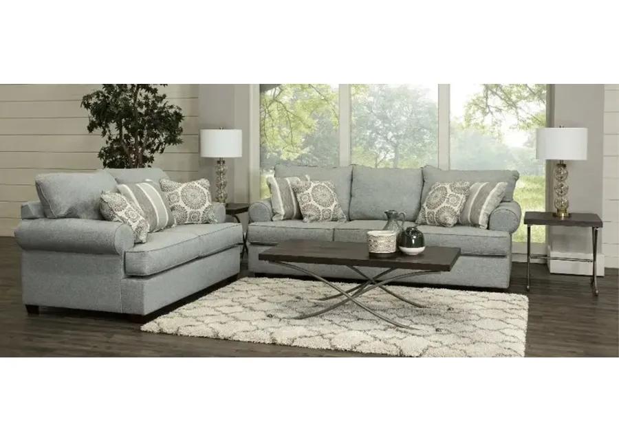 Alison Blue-Gray 7-Piece Living Room Set