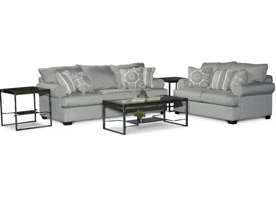 Alison Blue-Gray 7-Piece Living Room Set