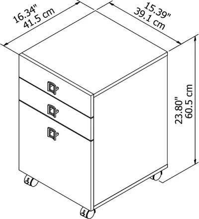 Eco White 3 Drawer File Cabinet - Bush Furniture