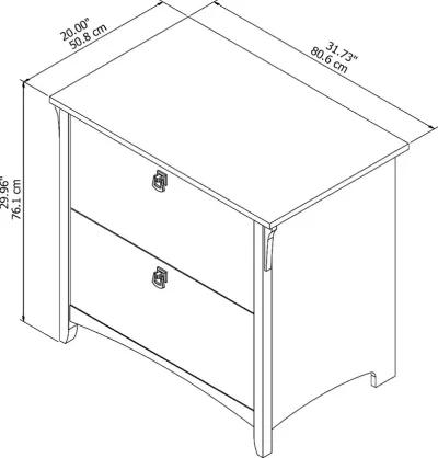 Salinas Antique White 2 Drawer Lateral File Cabinet - Bush Furniture