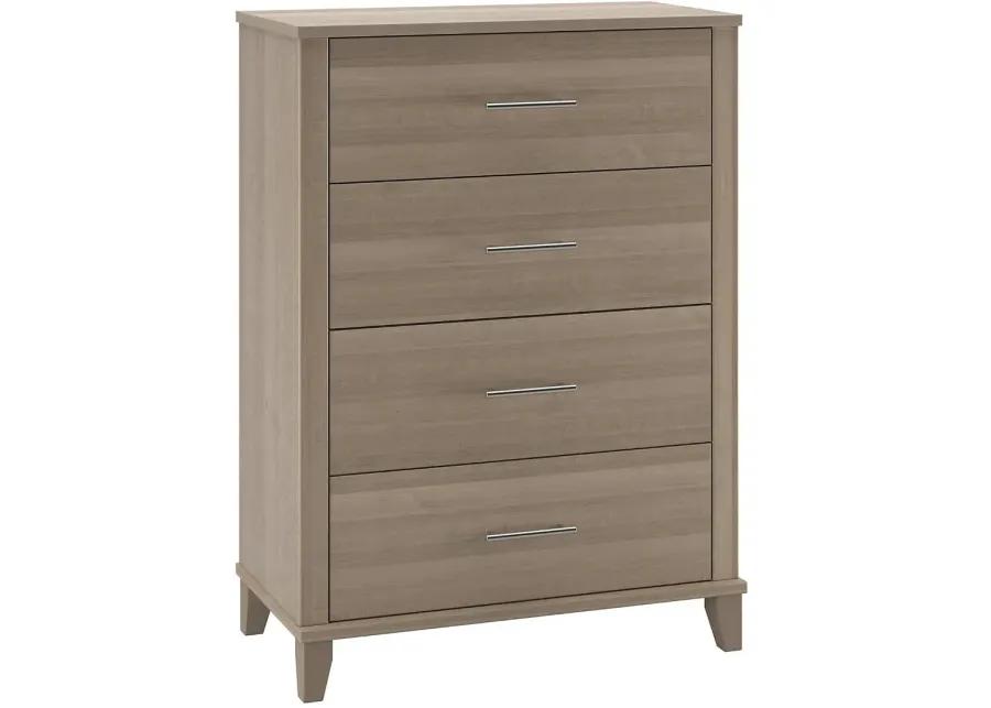 Somerset Ash Gray 4-Drawer Chest - Bush Furniture